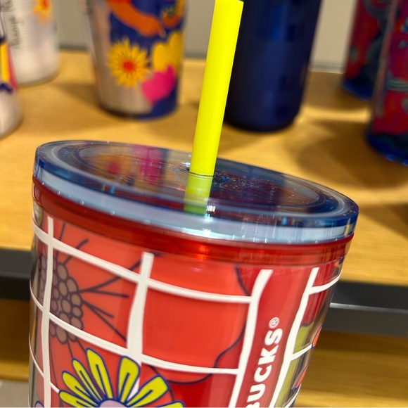 Starbucks Floral Stripped Cold Cup Insulated Iridescent Tumbler Venti 24oz New - Picture 11 of 16